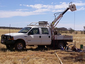 F250 with Kevrec crane and 150m hydraulic winch